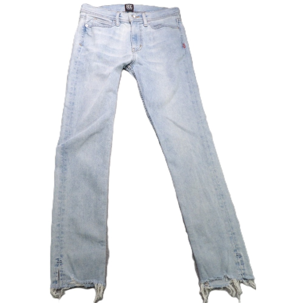 BDG Jeans Men 30x30 Skinny Stretch Distressed Denim Cotton Light Wash Blue Slit
